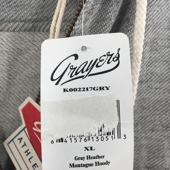 Grayers Athletics Sweatshirt Hoodie Long Sleeve Solid Grey Heather Size X-Large - Picture 7 of 8